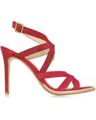 Chloé Gradient Red Suede High Heel Sandal - Lyst