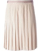 Tory Burch Dotted Pleated Skirt - Lyst