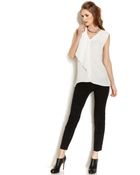 Vince Camuto Sleeveless Ruffle Top - Lyst