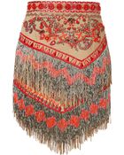 Emilio Pucci Suede Embellished Fringed Skirt - Lyst