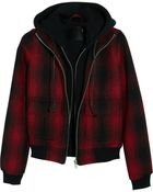 R13 Hooded Plaid Woven Bomber Jacket - Lyst