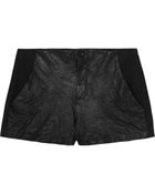 Raquel Allegra Leather-Paneled Jersey Shorts - Lyst