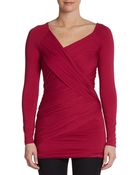 Donna Karan New York Draped Jersey Top - Lyst