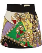 Fausto Puglisi Embellished Multicolor Mini Skirt - Lyst