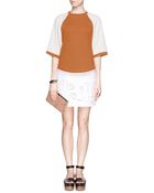 3.1 Phillip Lim Contrast Sleeve Baseball Shirt - Lyst