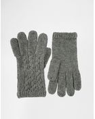 Asos Wool Cable Gloves - Lyst