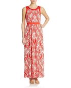 Nydj Graphic Pattern Maxi Dress - Lyst