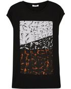 Helmut Lang Silk-Paneled Cotton-Jersey Top - Lyst