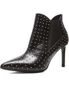 Saint Laurent Paris Studded Pointy Toe Leather Booties - Lyst