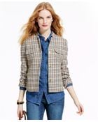 Tommy Hilfiger Cropped Houndstooth Jacket - Lyst