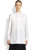 Marni Collarless Cotton Poplin Shirt - Lyst