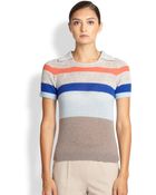 Piazza Sempione Cashmere Stripe Polo Sweater - Lyst