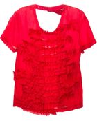 Comme Des Garçons Ruffled Open Back T-Shirt - Lyst