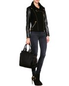 Emilio Pucci Stretch Wool/Leather Biker Jacket - Lyst