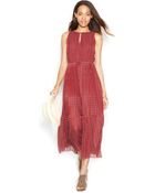 Maison Jules Sleeveless Pleated Printed Midi Dress - Lyst
