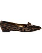 Lanvin Leopard-jacquard Bow Flats - Lyst