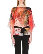 Roberto Cavalli Tropical-print Silk Kaftan Top - Lyst