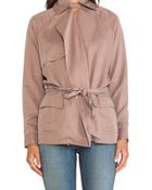 Michael Stars Long Sleeve Belted Trench - Lyst