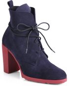 Pierre Hardy Suede Lace-Up Ankle Boots - Lyst