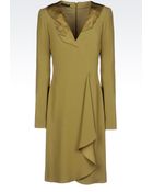 Emporio Armani Draped Dress In Cady - Lyst