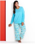 Hue Plus Size Microfleece Top and Pajama Pants Set - Lyst