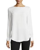 Halston Heritage Eyelet-Trim Silk Top - Lyst