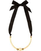 Lanvin Black and Gold Beaded Ribbon Polly Choker - Lyst