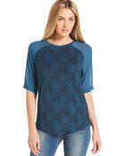 Calvin Klein Jeans Short Sleeve Mixed Media Top - Lyst