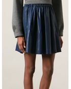 MSGM Leather-Look Pleated Skirt - Lyst