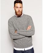 YMC Sweater In Brushed Wool With Ridged Sleeve Detail - Lyst