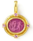 Elizabeth Locke Goddess On Boat Intaglio 19K Gold Pendant - Lyst