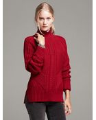 Banana Republic Mixed Cable-Knit Pullover - Lyst