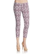 7 For All Mankind Diamond-Print Cropped Jeans - Lyst