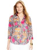Lauren by Ralph Lauren Plus Size Paisley-Print Shirt - Lyst