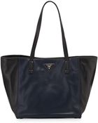 Prada Soft Calfskin Bicolor Tote Bag - Lyst