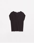 Zara V-Neck T-Shirt - Lyst