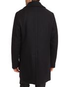 Hackett Myf Trim Navy Coat With Removable Rabbit Fur Lining - Lyst