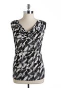 Calvin Klein Printed Cowlneck Top - Lyst