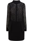 Karen Millen Graphic Lace Dress - Lyst