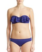 Laundry by Shelli Segal Laser Cut Ruffle Bandeau Bikini Top - Lyst