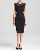 Cynthia Steffe Dress - Linsey Cap Sleeve Lace Yoke Sheath - Lyst
