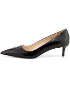 Prada Low-Heel Point-Toe Pump - Lyst
