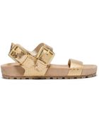 Michael Kors Sawyer Metallic Embossed-Leather Sandal - Lyst