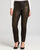 Nydj Plus Coated Skinny Jeans In Bronze - Lyst