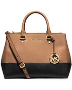 MICHAEL Michael Kors Sutton Leather Satchel - Lyst