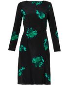 Nina Ricci Floral-Print Silk Dress - Lyst