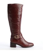Pour La Victoire Cognac Leather 'Shae' Bucklestrap Boots - Lyst