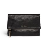 Jimmy Choo 'Nyla' Foldover Leather Clutch - Lyst