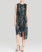DKNY Asymmetric Mixed Print Dress - Lyst