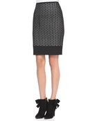 Rena Lange Dotted Lace-Overlay Skirt - Lyst